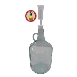 Garrafa de Vidrio con Tapon y Airlock 4 lts